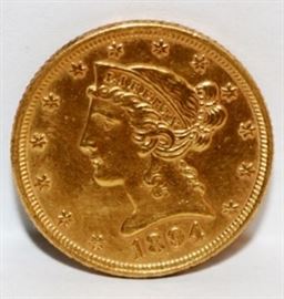 1894 US $5 gold piece