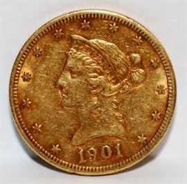 1901 $10 US gold piece