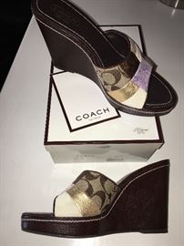 Coach Wedges, New in Box