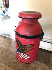 Vintage Milk Can - hand painted