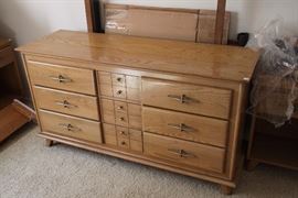 Mid-century style dresser with matching mirror (behind)