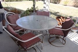 Patio table with four matching chairs