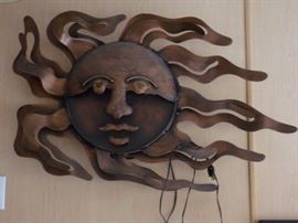 Lighted metal wall art