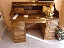 Roll top oak desk