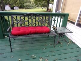 Outdoor bench and table