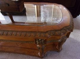Glass top coffee table