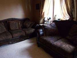 Sofa and love seat 17%leather