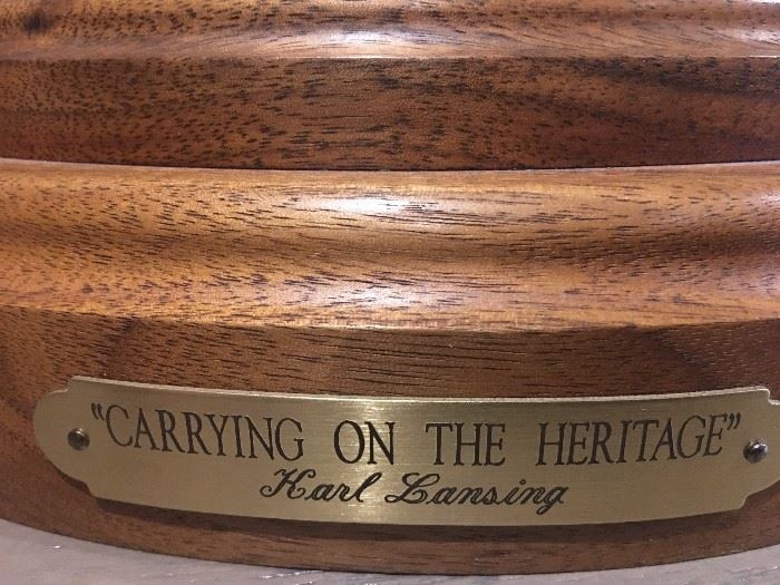 Bronze "Carrying on the Heritage" by Karl Lansing 10"x 9 1/2" 