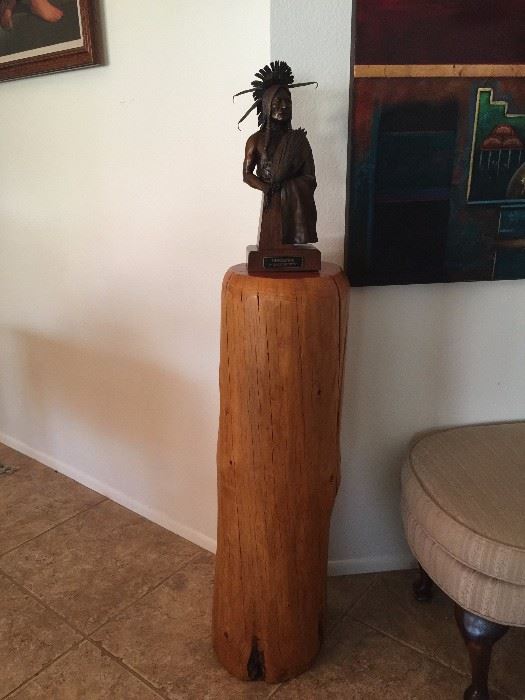Bronze "Cheyenne" by R. Scott Nickell 4 1/2" x 8" Log stand sold separately 