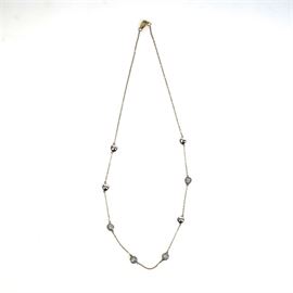 18K Two-Tone Gold and 2.00 CTW Diamond Station Necklace
