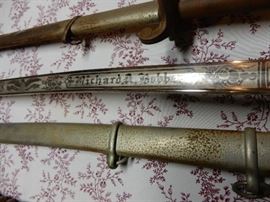 SWORD INSCRIBED RICHARD A BOBBITT WITH SCABBARD