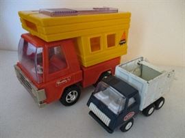 Vintage Buddy L Camper & Tonka mini garbage truck