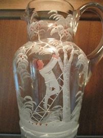 Antique Mary Gregory blown glass set