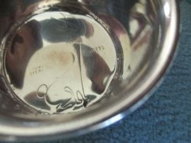 Towle sterling silver bunny character engraved child's cup and sterling souvenir spoons