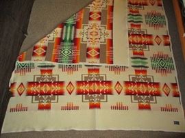 Vintage Pendleton Beaver State reversible wool blanket.  80" x 70"