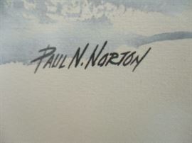 Vintage Iowa Governors mansion watercolor litho by Paul N. Norton