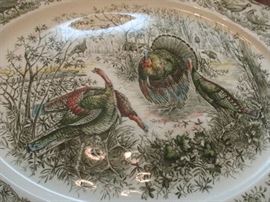 Johnson Brothers Windsor Ware, "Wild Turkeys - Native American", 52 piece china set 