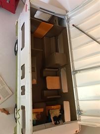 Very cool 1970's Tonka Indian Winnebago camper with original man, woman & dog figures & brochure