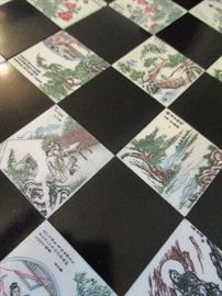 Vintage hand carved Chinese chess set