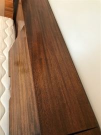 RARE Mid Century Modern Milo Baughman for Drexel Perspective line headboard with attached swinging nightstands