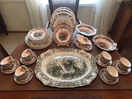Johnson Brothers Windsor Ware, "Wild Turkeys - Native American", 52 piece china set 
