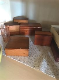 little wood boxes - vintage recipes etc