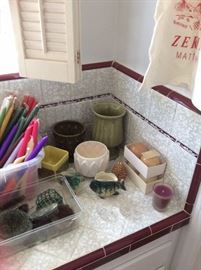 VIntage vases, frogs, soaps, candles