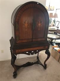 Antique Marquetry cabinet - we have the second panel hardware.  French? Itaian? Belgian? 