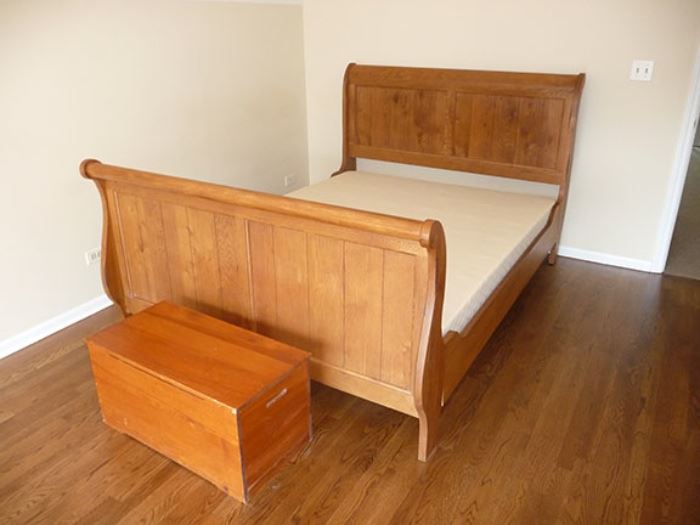 Sleigh Bed and Small Chest