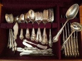 Sterling service for 12 -- English Gadroon