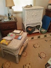 Wicker Cabinet and coffee table