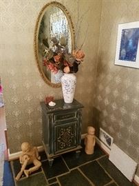 Painted stand and the children