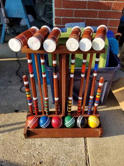 Vintage Forster Skowhegan croquet set.
