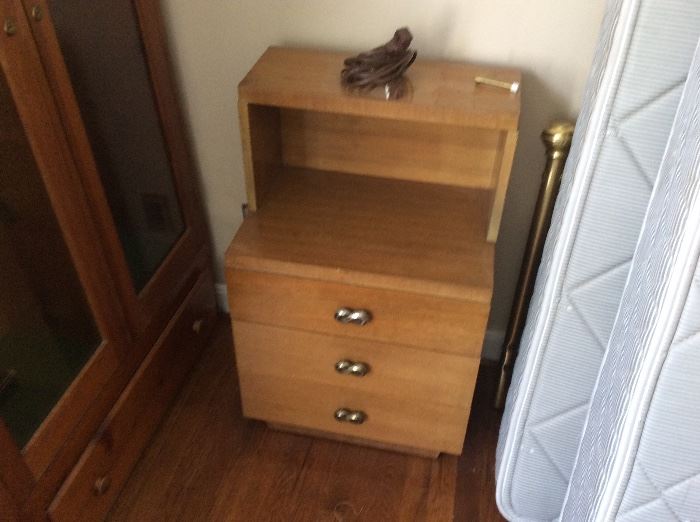 Awesome pair of  setback MCM night stands, has a matching dresser, bed and mirror