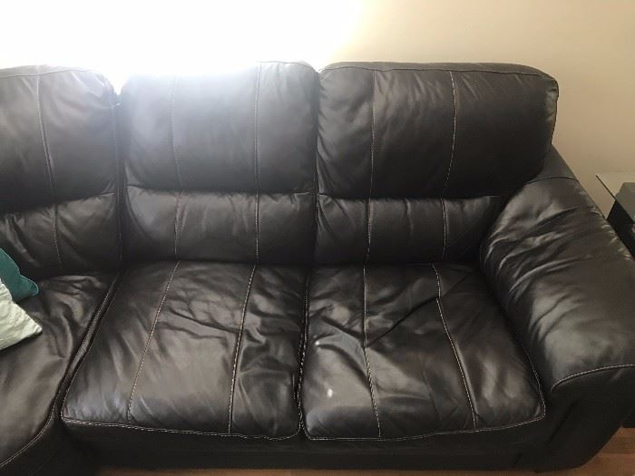 Bob's Sectional Leather Couch - 