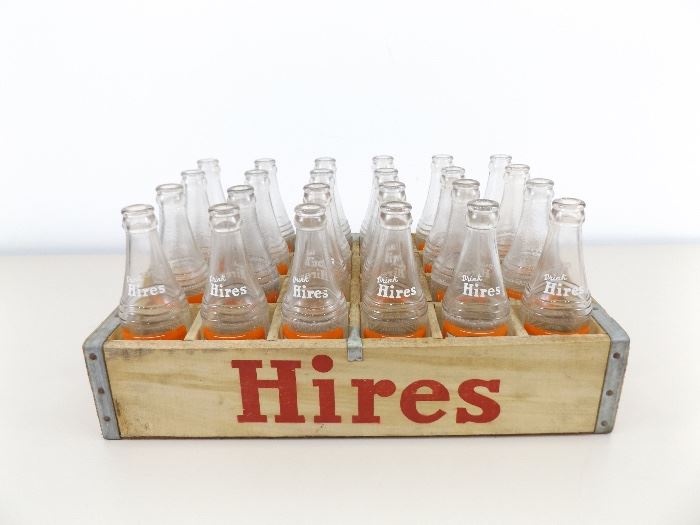 Vintage Wood Crate of 8 oz Hires Bottles
