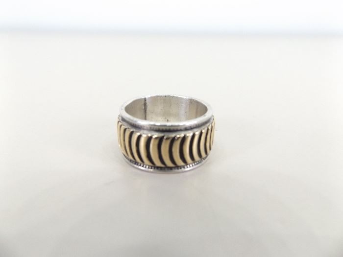 Size 7 14k Yellow Gold and Sterling Ring
