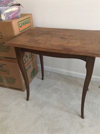 Antique Primitive Sabre Leg Table