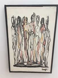 Mid Century Painting signed by Canger