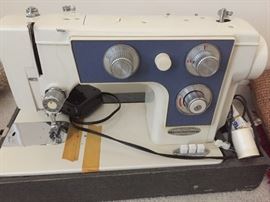 necchi vintage sewing machine in the case