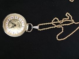 watch on 14kt gold chain