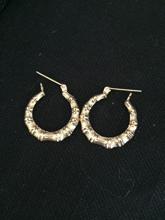 14kt gold bamboo earrings