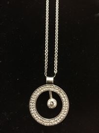 diamond 14kt gold eternity pendant necklace