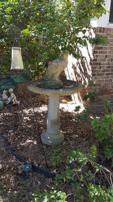 Bird Bath and Eagle Statue
