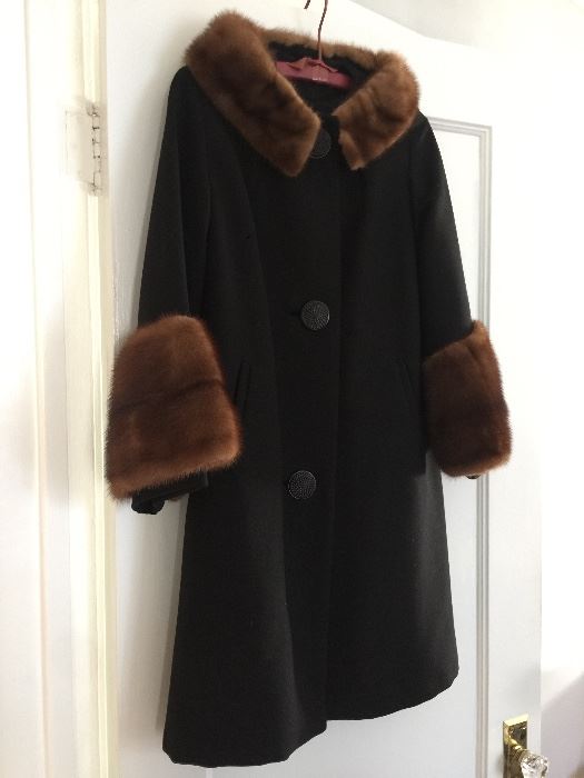 Wool coat with fur trim!