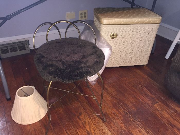 Vanity stool and hamper