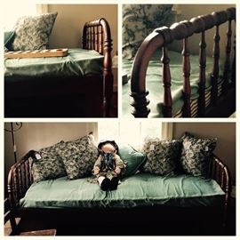 Vintage Holly Hobbie Original Doll & Antique Jenny Lind Inspired Spindle Bed