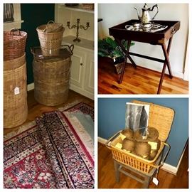 Bar Table, Assortment of Baskets