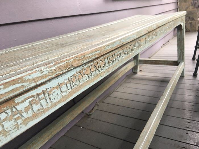 Bench from English High School in India
