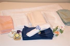 Pia Bone China Flower Napkin Rings and Table Linens  http://www.ctonlineauctions.com/detail.asp?id=630067
